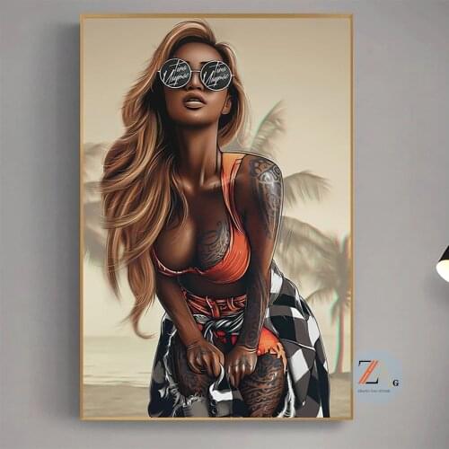 Abstract Sexy Tattoo Woman Canvas Art Posters and Prints Graffiti Pop Art Girls Canvas Paintings Street Art Pictures for Home
