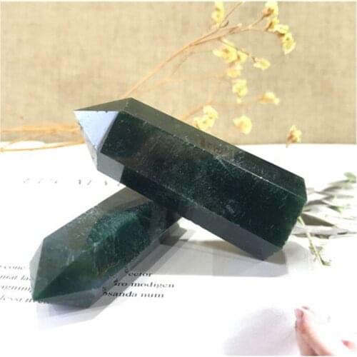Green Moss Agate Wand Point Natural Stones Minerals Crystals Gems Healing Reiki For Home Decoration Gemstones