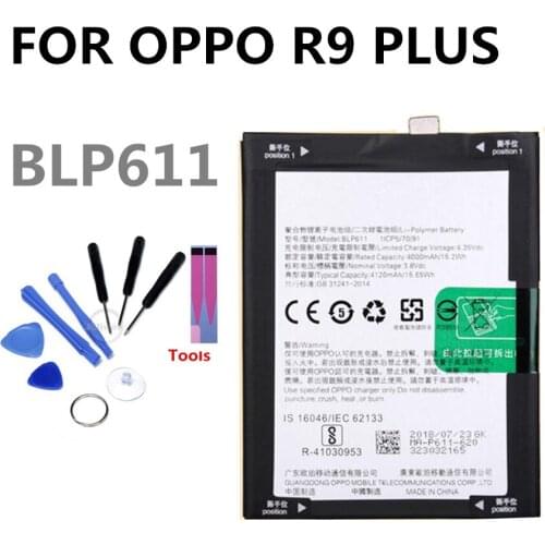 BLP611 battery For OPPO R9 PLUS 4120mAh lithium battery li-ion polymer battery High capacit Mobile Accessories replacement