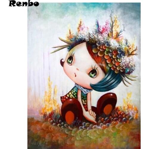 DIY diamond Embroidery Japanese doll,cartoon girl,Mosaic Diamond Painting full square round Cross Stitch rhinestone home decor