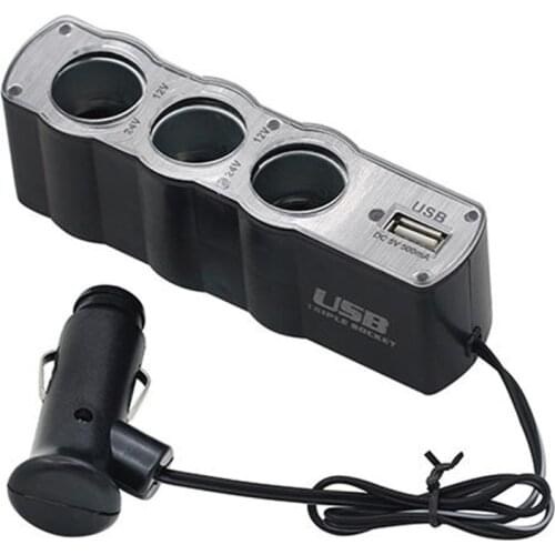 Car Cigar Cigarette Lighter Socket Plug Connector Adapter Car Charger Car Cigarette Lighter Socket Splitter 12/24V Car Styling