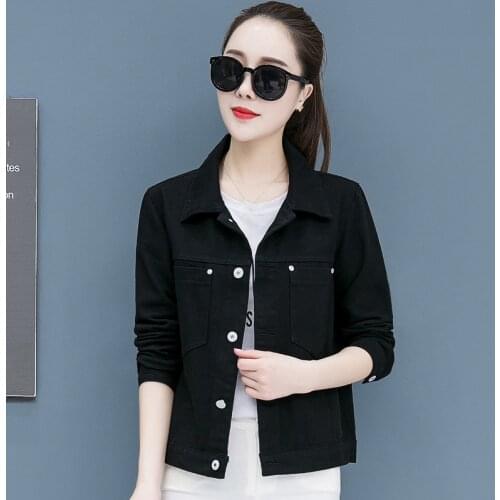 ZB4979 New spring Autumn 2021 womens fashion short style joker single-breasted denim jacket cheap wholesale