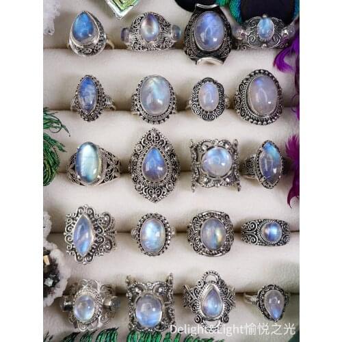 BOCAI new fashion jewelry S925 sterling silver ring female inlaid natural stone, womans ring ladies silver ring