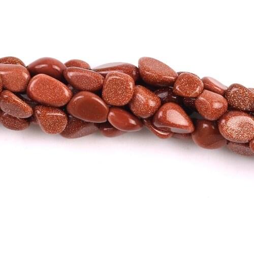 5*8mm Natural Gold Sand Stone Oval Shape Gravel Stone Beads Loose Beads For Jewelry Making DIY Necklace Bracelet Accessories