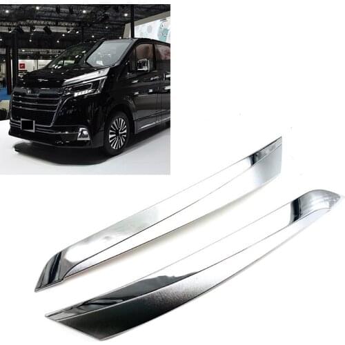 Car Headlight Eyelids Eyebrows Cover Black for Toyota Hiace 2019