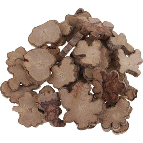 30Pcs Irregular Wood Log Slices Natural Tree Bark Decorative Embellishments for Home Decor & Rustic Weddings