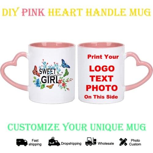 DIY Photo Mug sweet girl pattern KTDZ-DW-010-FA,custom your photo on Tea cup,unique Ceramic Coffee Cup best gift
