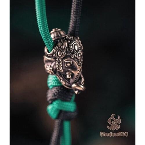 EDC Tibetan Silver Brass Knife Beads A Pendant Paracord Outdoor DIY Decorations Tibetan Silver Brass Camping Gear EDC Tools