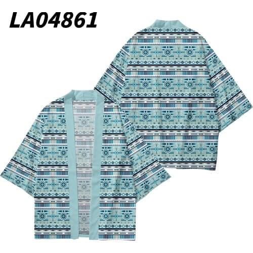 Simian Elements Printed Kimono Cardigan Men Japanese Traditional Casual Loose Coat Pants Set Asian Clothes Harajuku