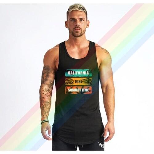 California 1987 Summertime Beach Comfortable Bodybuilding Tank Tops For Men Summer Gym Clothing Customized Vest Shirts