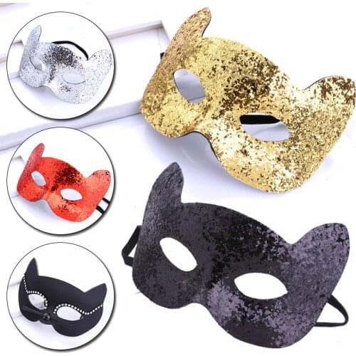 Fashion Luxury Venetian Masquerade Mask Women Girls Sexy Fox Black Cat Cutout EyeMask For Fancy Dress Christmas Halloween Party