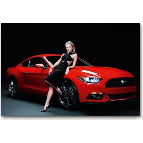 Mustang GT vehicle muscle cars Blonde Girls Posters Canvas Art Prints Wall Art Paintings For Living Room Decor
