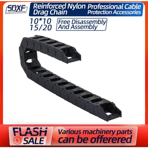 Nylon drag chain high-speed engraving machine drive chain 10*10mm 10*15mm 10*20mm Drag Chain L1000mm