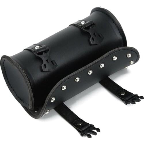 New Motor Saddlebag Front Fork Handlebar Roll Storage Bags Waterproof Tail Tool Bag For Harley Cruiser Chopper Sportster Black