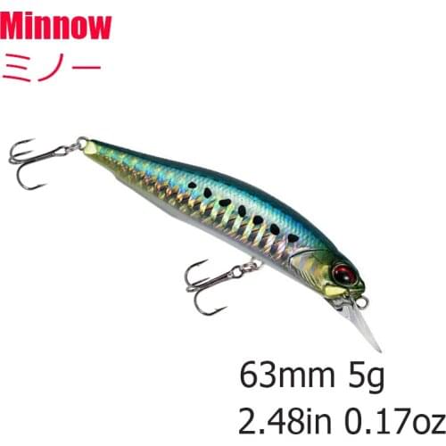 Branded New 63Mm 5G Bionic Floating Minnow Topwater Artificial Hard Bait Professional Stream Fishing Lure Fishing Tackles