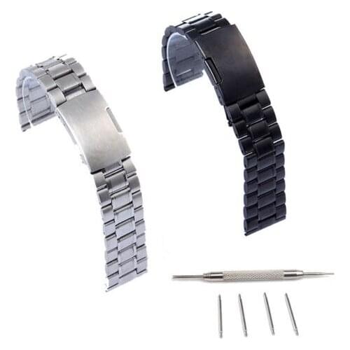 22mm Stainless Steel Watch Band For Fossil Q Founder 2.0 Marshal Wander For Pebble Time Steel/Moto 360 2