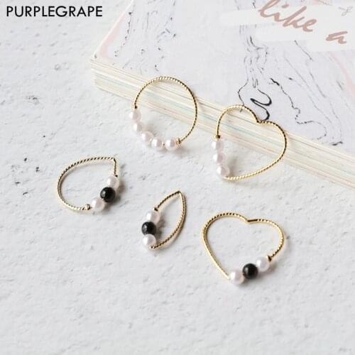 Japan and South Korea copper 18K gold simple temperament jewelry material accessories DIY earrings accessories a package 4