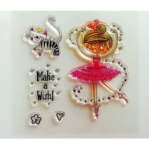 YLCS217 Dancing Girl Silicone Clear Stamps For Scrapbook DIY Album Paper Cards Decoration Embossing Folder Rubber Stamp 10*10cm