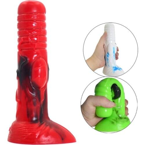 Liquid Silicone Animal Dildo Color-mix Realistic Pig Penis Dildo Sex Toys For Women Fake Dick Masturbadores Femininos Anal Plug