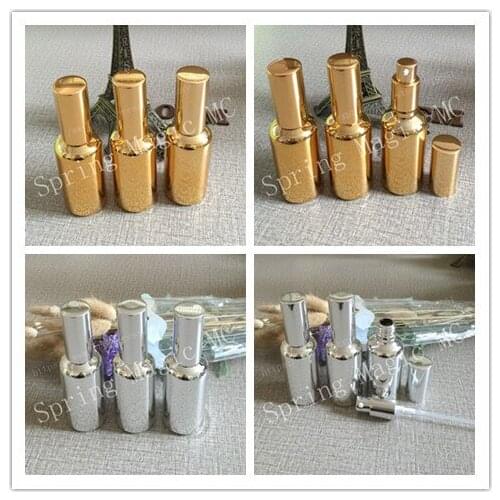 Gold Silver 50ml Lotion bottle For emulsion/Cream/essential oil/Eye cream Cosmetic containers Glass Bottles,Press pump bottle