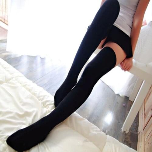 1PC Sexy Women Thigh Stockings Hit Color High Over The Knee Socks Long Cotton Knee Stockings medias Stockings