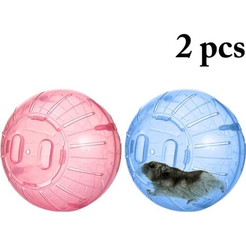 2PCS Hamster Ball Creative Hamster Exercise Rolling Balls Small Animal Toy Hamster Running Ball Toy Blue Red Pet Supplies