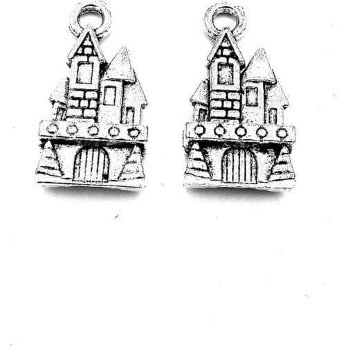 20pcs Church charms pendant 21x11mm antique silver ornament accessories jewelry making craft base material