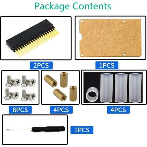 2x20-pin(40Pin) Extra Tall Female Stacking Header for Raspberry Pi A+ Pi Model B+ Pi 2 ,3 4B with acrylic base