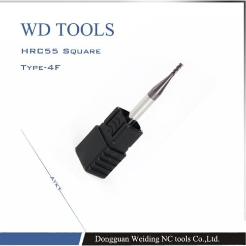 5pcs 2.5mm x 50mm 4 Flute HRC55 Center Cutter TIAIN Carbide Flat End Mill Bit Suit For Home General Building Engineering