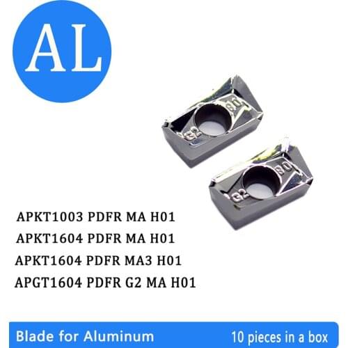 APGT1604 PDFR APGT 1604 G2 MA H01 Aluminum cutter blade Insert Cutting Tool turning tool CNC Tools AL +TIN Alloy wood