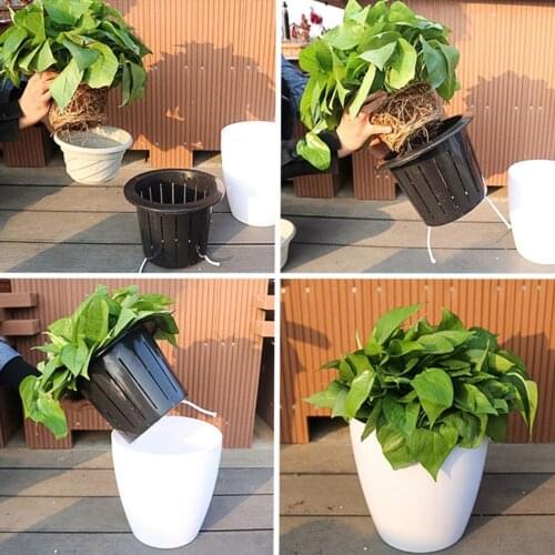 Automatic Water-absorbing Plastic Flower Pot Lazy Flower Pot Flowerpot Imitation Porcelain Series Self Watering Pot Garden Decor