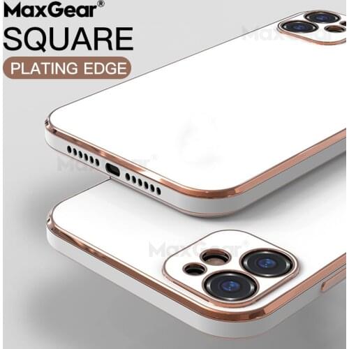Luxury Plating Straight Edge Frame Soft Case For IPhone 12 11 Pro X XR XS Max 6s 7 8 Plus Cover for IPhone 12 Mini Case Coque