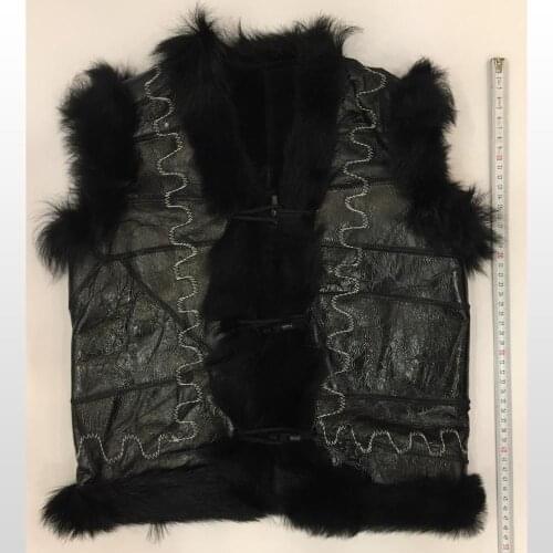 Kids Real Fur Vest Autumn Winter Warm Vaist Childrens Outerwear One Size Vaistcoats