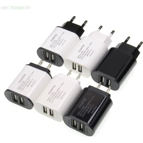 50pcs/lot Travel Wall Charger 2USB EU US Plug Smart Mobile Phone Charger for Iphone LG Mobile Phone Adapter Portable USB Charge