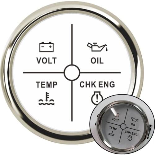 52 mm alarm gauge meter water temperature volt oil Pressure check engine 4 LED alarm indicator water temp gauge fit car boat