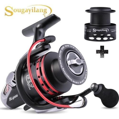 Sougayilang DL1000-4000 Carp Fishing Reel Spinning Reel Max Drag 15KG Wheel Left/Right Casting Sea Fishing Reels Tackle De Pesca