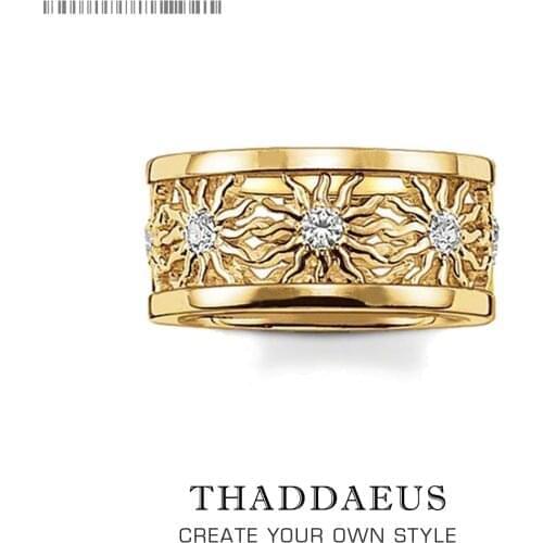 Band Ring Golden Sun,Brand New Europe Style Glam Fashion Good Jewerly For Women,2017 Gift In 925 Sterling Silver,Super Deals