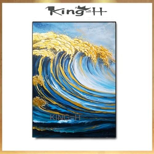 Heavy Textured Sea Wave Hand Made Oil Painting Large Wall Decoration Piece Unframed Paintings Art Original Canvas Wall Pictures