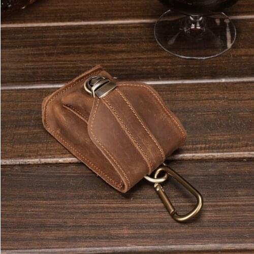Top Selling Vintage Layer Cowhide Cigarette Box Lighter Holder Cigar Case New Genuine Leather Waist Pack Boyfriend Gift LFB404