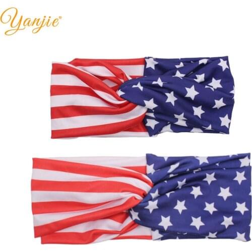 Mommy And Baby July 4th Headband 2021 American Star Fabric Cross Bunny Head Wrap Festival Hair Accessories Headwear