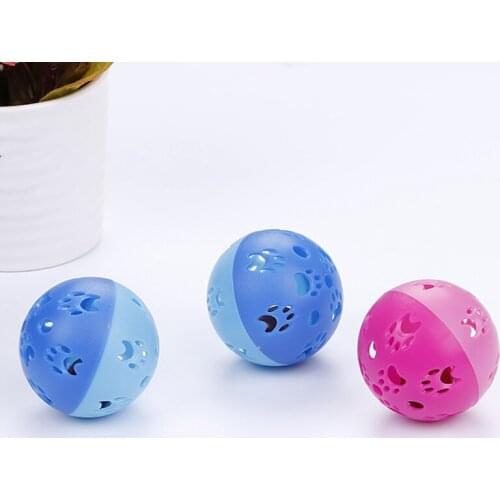 1PCS 5CM Legendog Cat Ball Toy Interactive Paw Design Plastic Cat Ball Kitten Toy Ball with Bell Training Toys Cat Funny Toy
