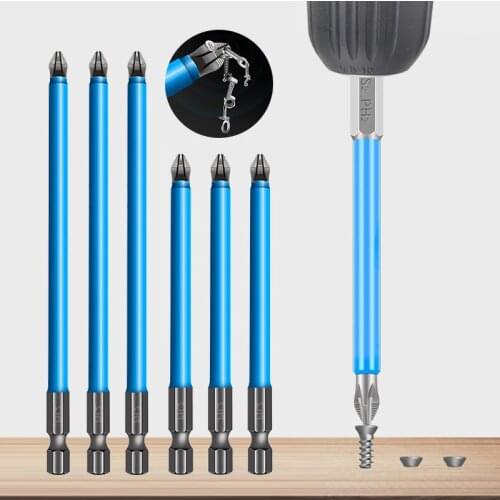 90/150mm Non-Slip Cross Bit Drill Magnetic PH2 Electric Screwdriver Bits Batch Head Wind Impact Driver Bit for Screw