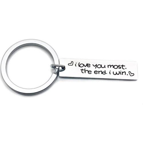 Oeinin Simple Keychain Man I Love You Most Key Holder Bags Unisex Letter Color Alloy Key Chain Pendant Accessories Porte Clef