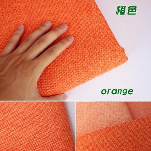 Orange Coated Linen Fabric Sofa Cushion Fabirc DIY Craft Sewing Cloth Outdoor Linen Blend Fabric Upholstery 58" wide -Per yard