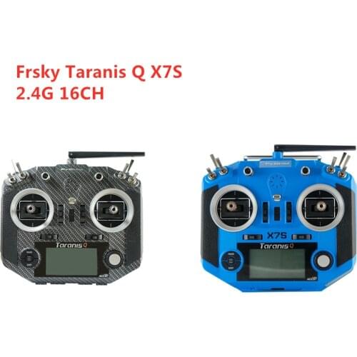 Frsky 2.4G 16CH ACCST Taranis Q X7S Carbon Fiber Water Transfer Transmitter Remote Mode 2 with R9M Receiver for RC Racing Drone