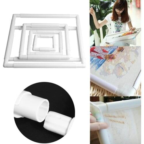 Plastic Embroidery Frame Hoop Square Shape DIY Cross Stitch Machine Needlework Craft Sewing Hoop Embroidery Tools 5 Size