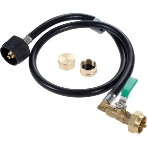 Prapane Refill Adapter Hose 350PSI High Pressure Camping Grill with 36 Inch Extension Hose(QCCY1 Inlet) and On/Off Control Valve