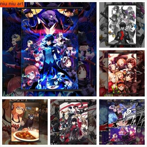 Shin Megami Tensei Persona 5 Joker Panther Queen Anime Diamond Mosaic Diamond Painting Cross Stitch Kits Home Decor