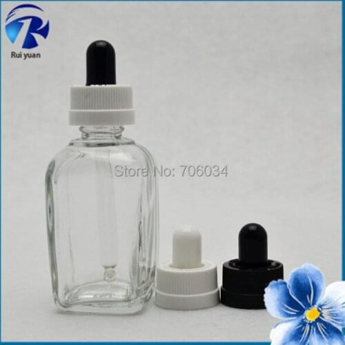 Essential Oil Eliquid Glass Dropper Bottle Cosmetic 30ml Square Bottle 30ml Clear Glass Bottles Bottle Dropper E cig Perfumaria