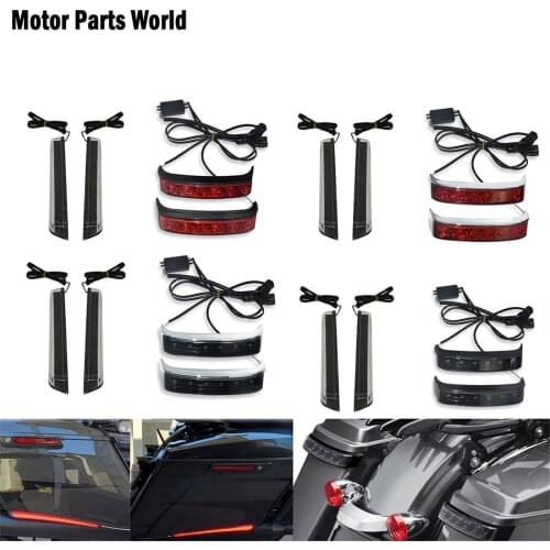 Motorcycle Led SaddleBag Turn Lamp Light Run Brake Light W/ Rear Saddlebag Extended Lamp For Harley Touring Road King FLHX 14-Up
